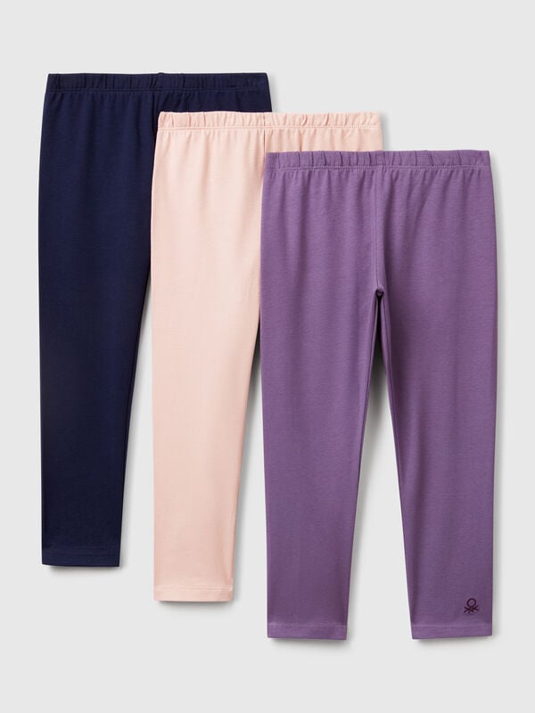 Leggings de algodón con tres elásticos Niña