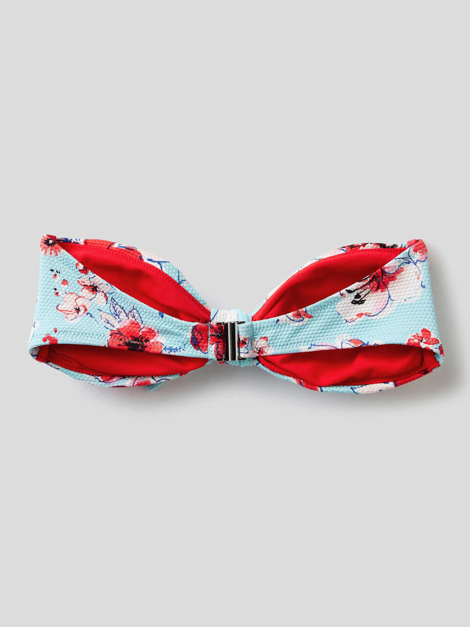 Sujetador de bikini bandeau de flores con lazo image number 2
