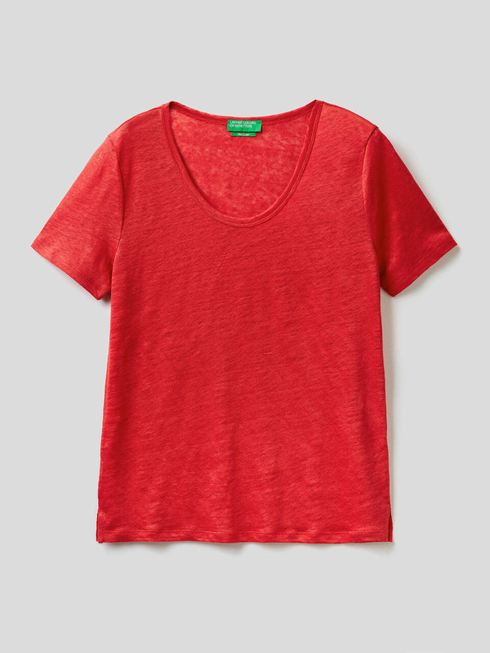 Camiseta de cuello redondo de 100% lino image number 1