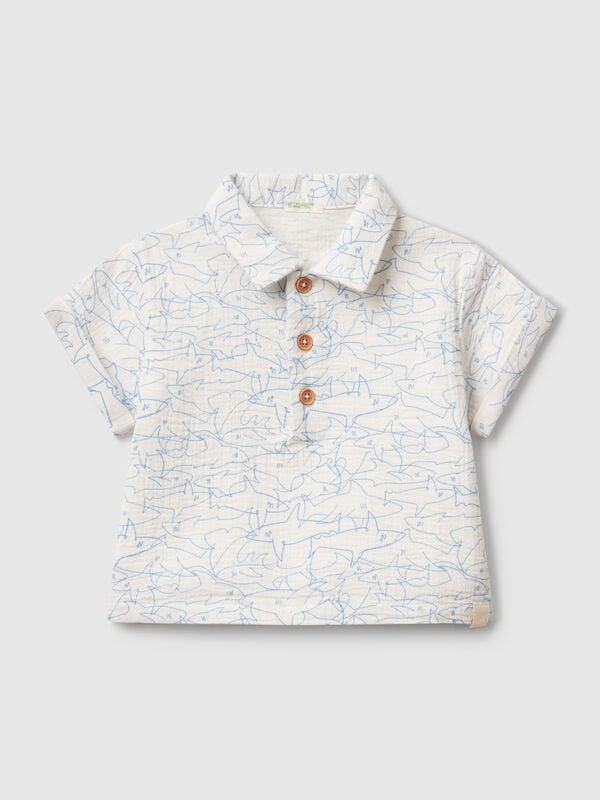polo con estampado de tiburones Recién nacidos