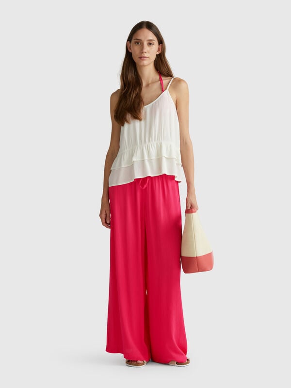 Pantalón ancho fluido Mujer