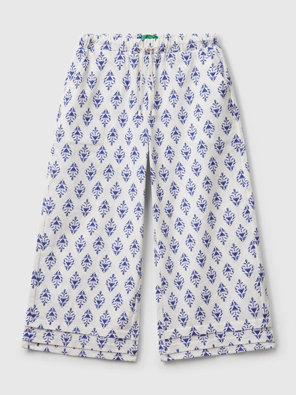 Pantalón estampado con pernera ancha Niña