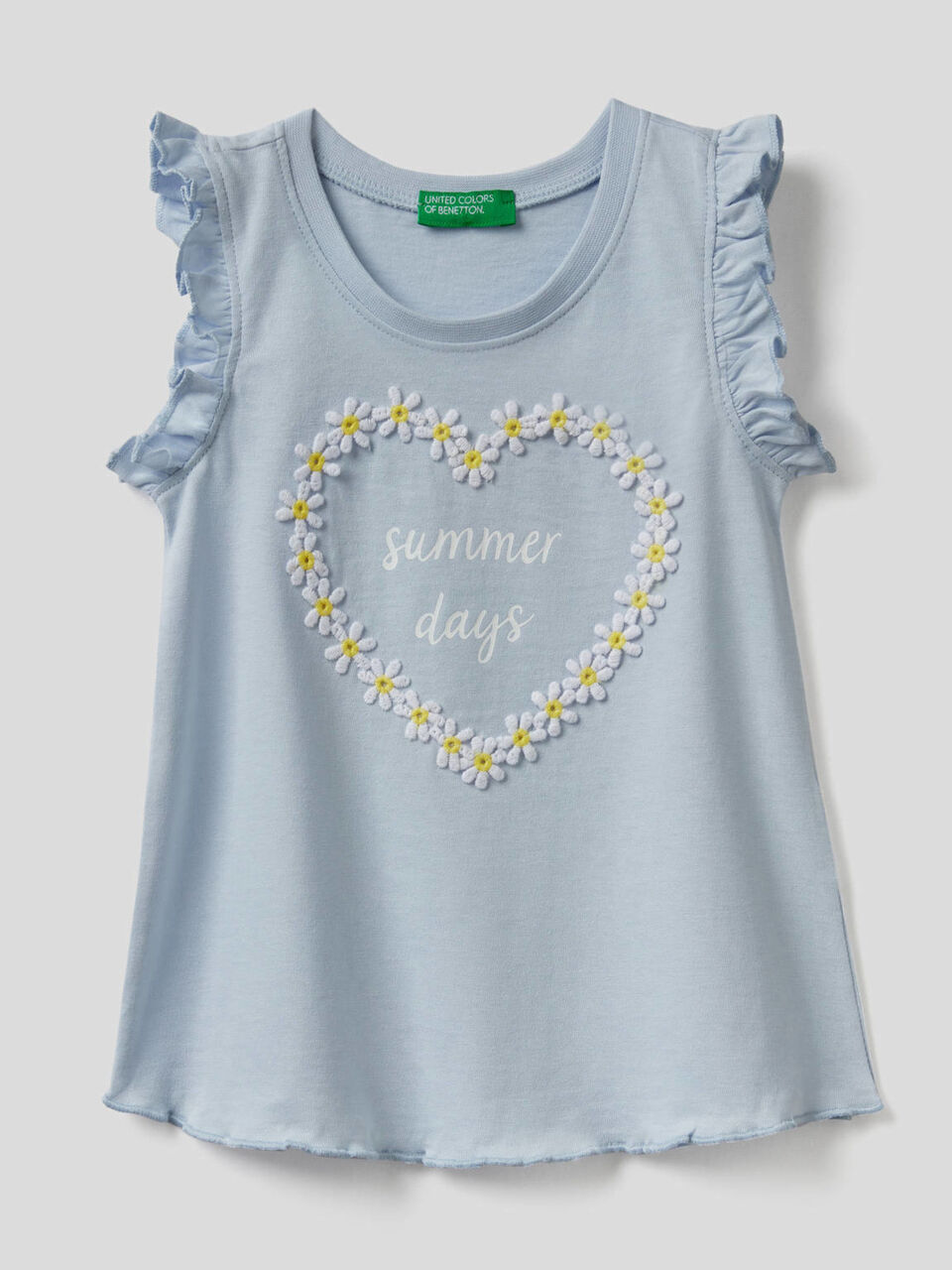 Camiseta de tirantes con margaritas aplicadas image number 1