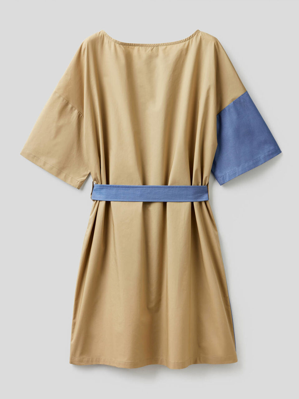 Vestido corto bicolor 100% algodón image number 2