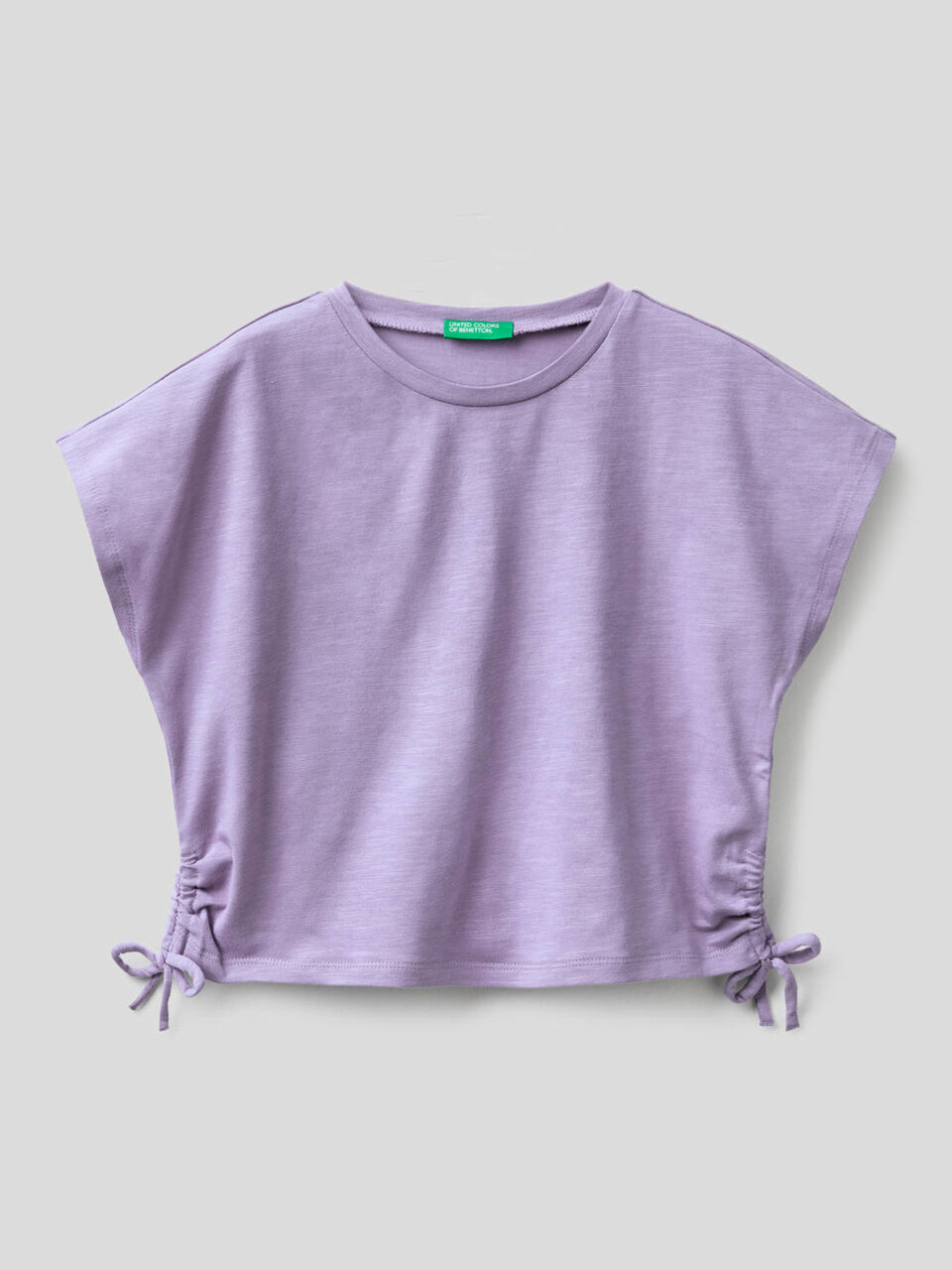 Camiseta de algodón elástico con lacitos image number null