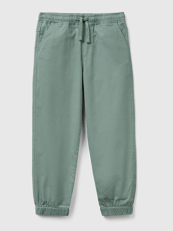 Joggers de algodón elástico con cordón Niño