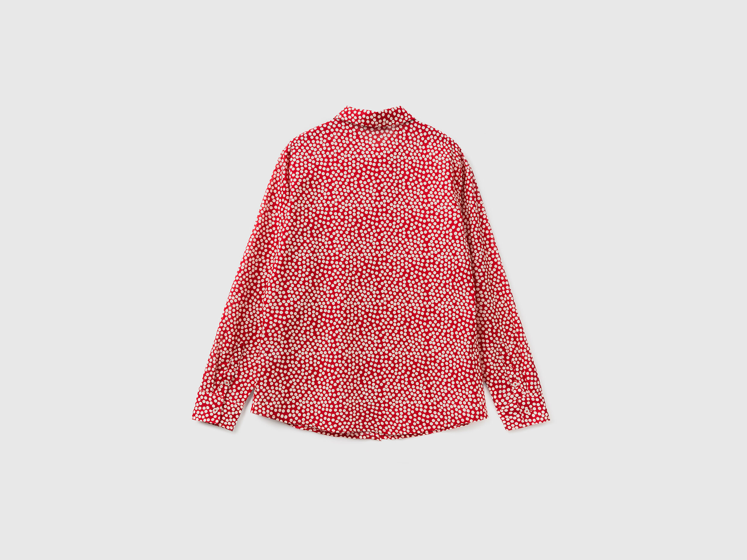 Camisa roja con lunares blancos outlet