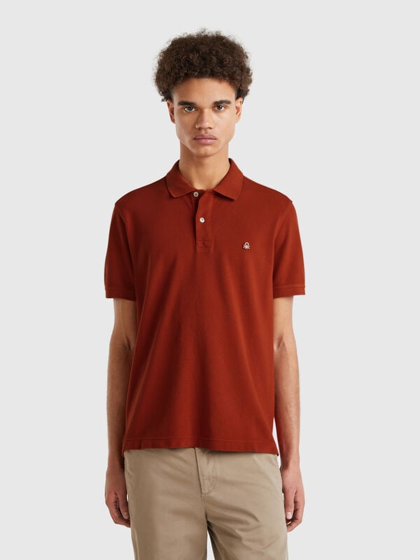 Polo regular fit rojo oscuro Hombre