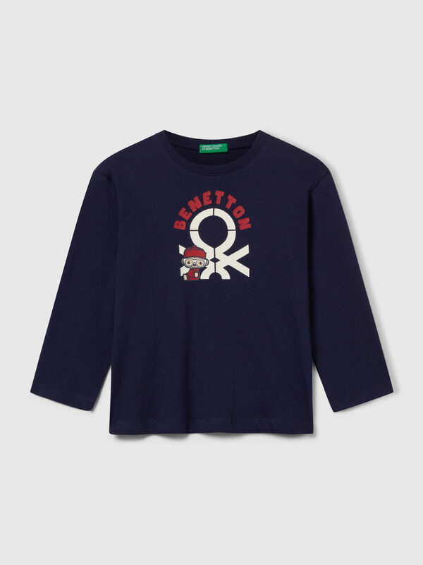 Camiseta de algodón de manga larga Niño