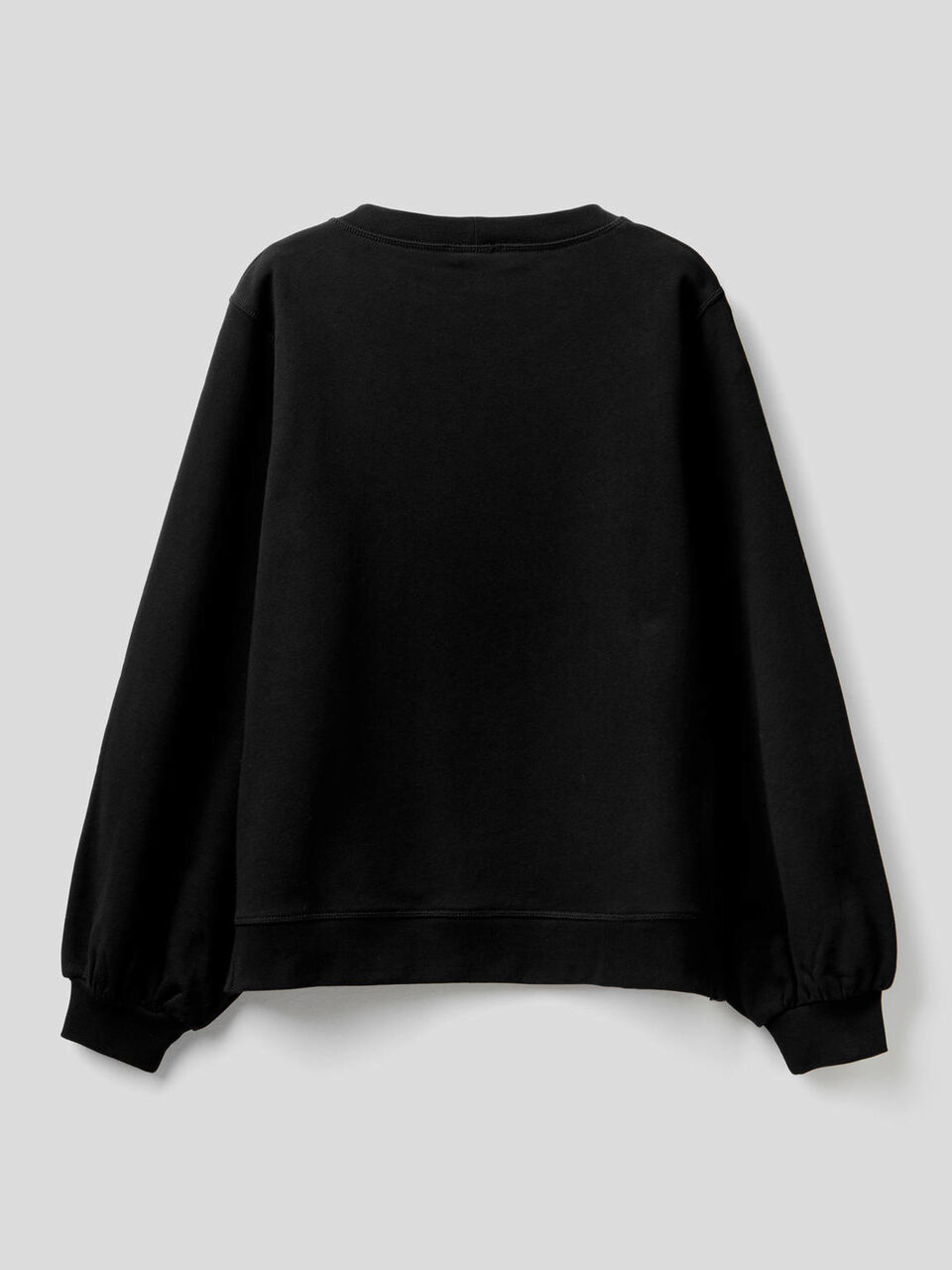 Sudadera de algodón con mangas abullonadas image number 2