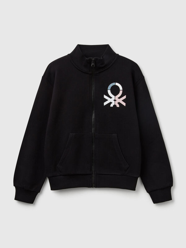 Sudadera con cremallera y cuello alto Niña