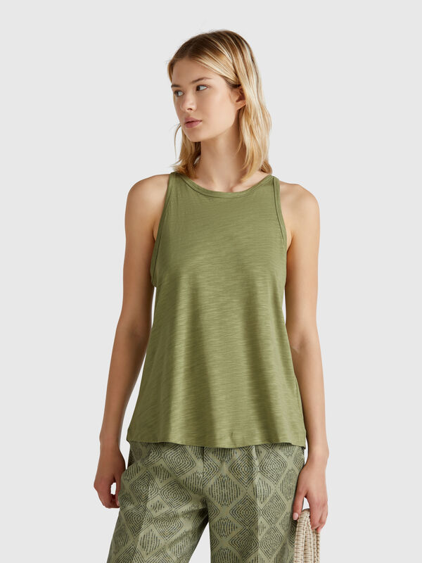 Camiseta sin mangas con cuello halter Mujer