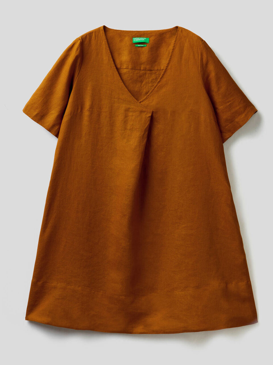 Vestido corto de 100% lino image number 1