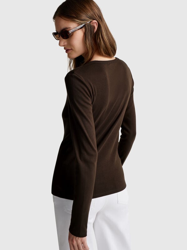 Camiseta de manga larga 100% algod&oacute;n Mujer