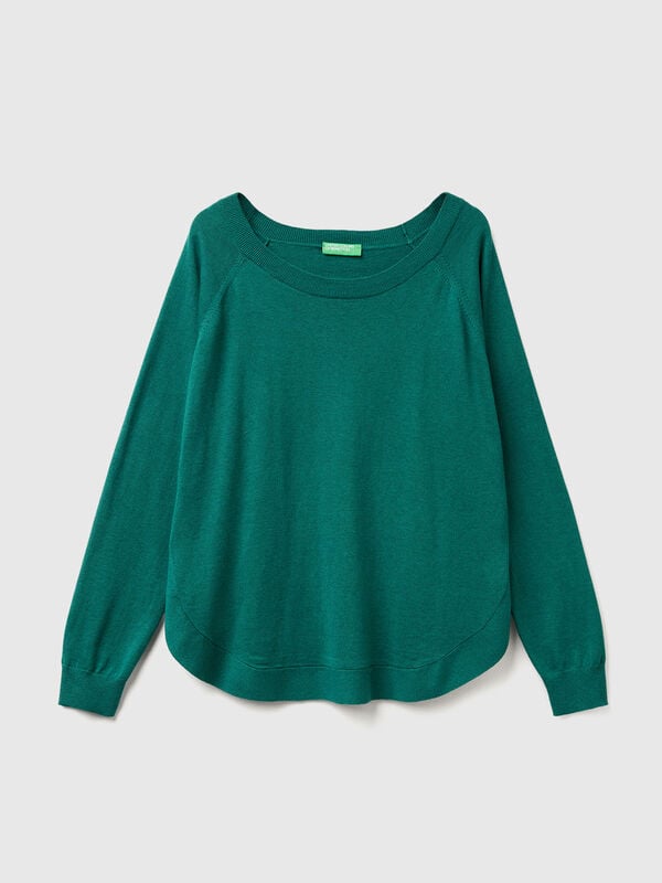 Suéter acampanado en mezcla de lana Mujer