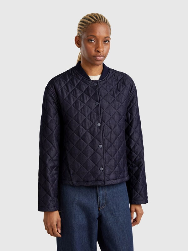 Chaqueta acolchada efecto denim Mujer