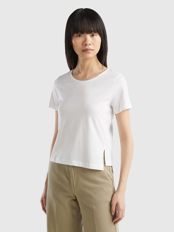 Camiseta de manga corta con abertura Mujer