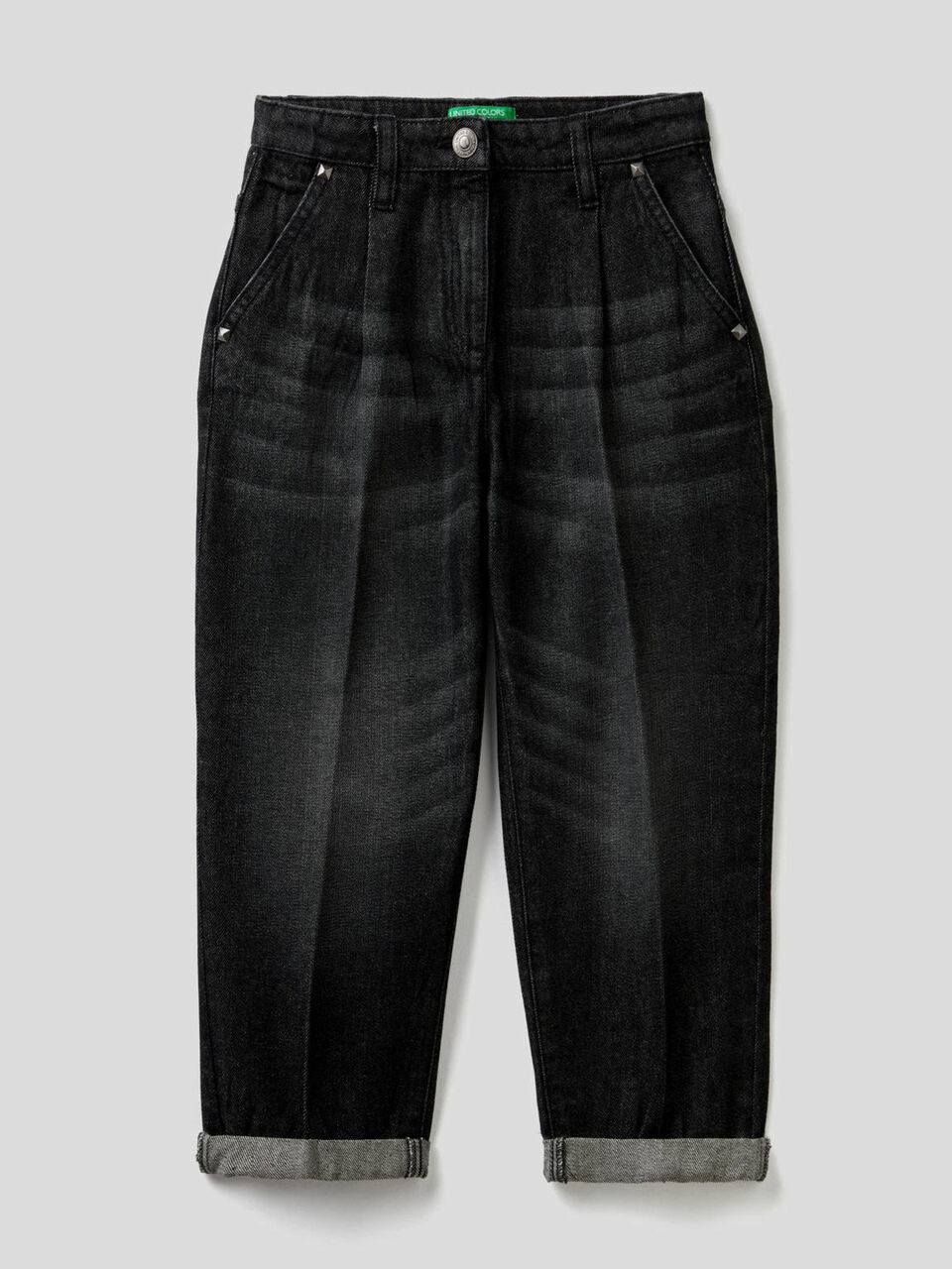 Vaqueros mom fit confeccionados en denim de 100 % algodón image number 1