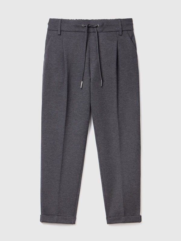 Pantalón de color liso con cordón Pantalón de color liso con cordón Mujer