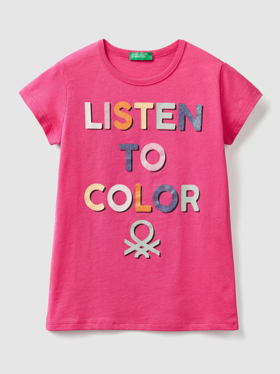Camiseta con estampado de logotipo con glitter image number 1