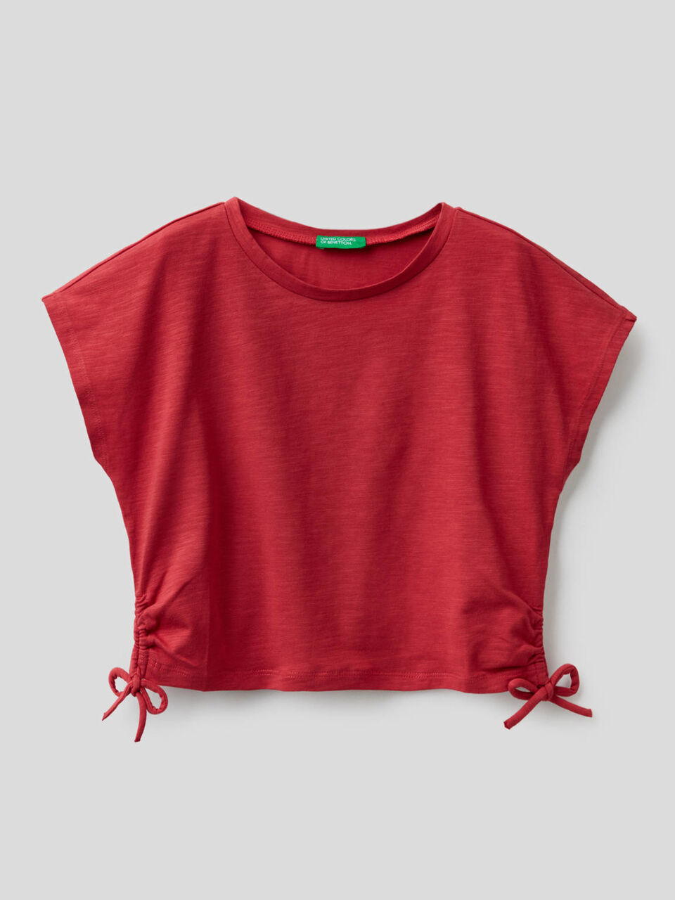 Camiseta de algodón elástico con lacitos image number null