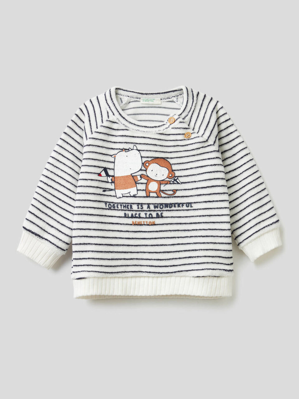 Sudadera de rayas con efecto rizo image number 1