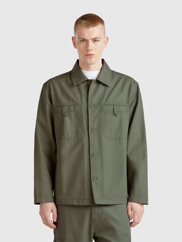 Sobrecamisa mezcla de lino Hombre