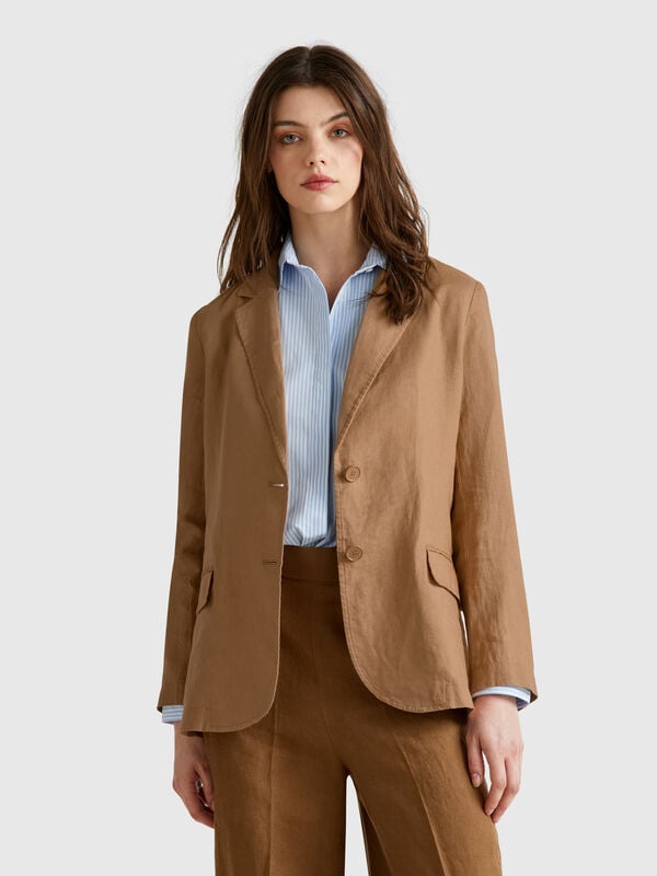 Blazer de puro lino Mujer