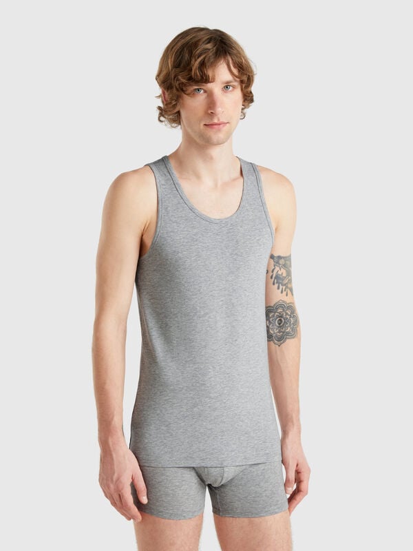 Camiseta de tirantes de algodón elástico Hombre
