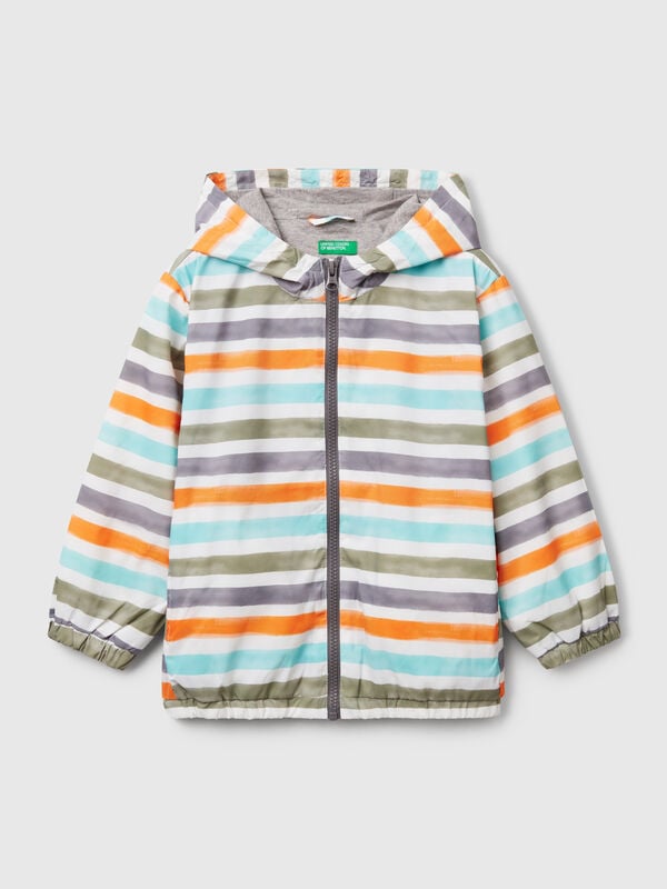 Chaqueta ligera de rayas con capucha Niño