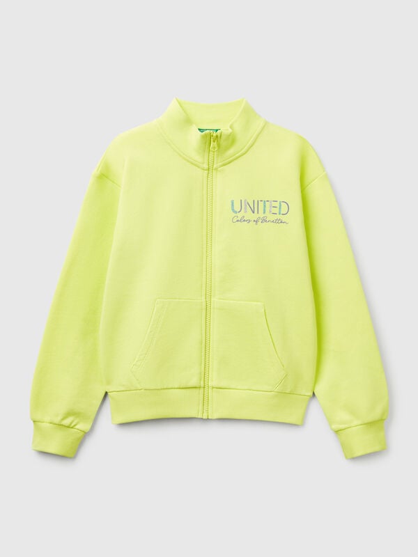 Sudadera con cremallera y cuello alto Niña