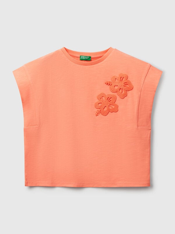 Camiseta con parche de macramé Niña