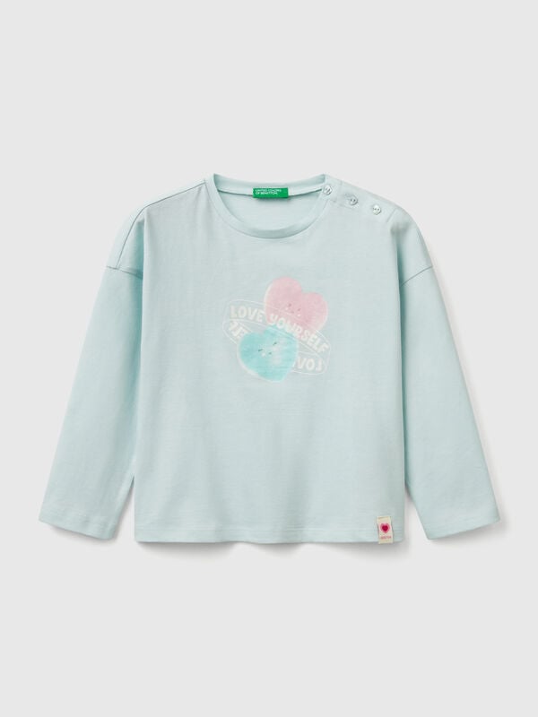 Camiseta con estampado efecto perla Niña