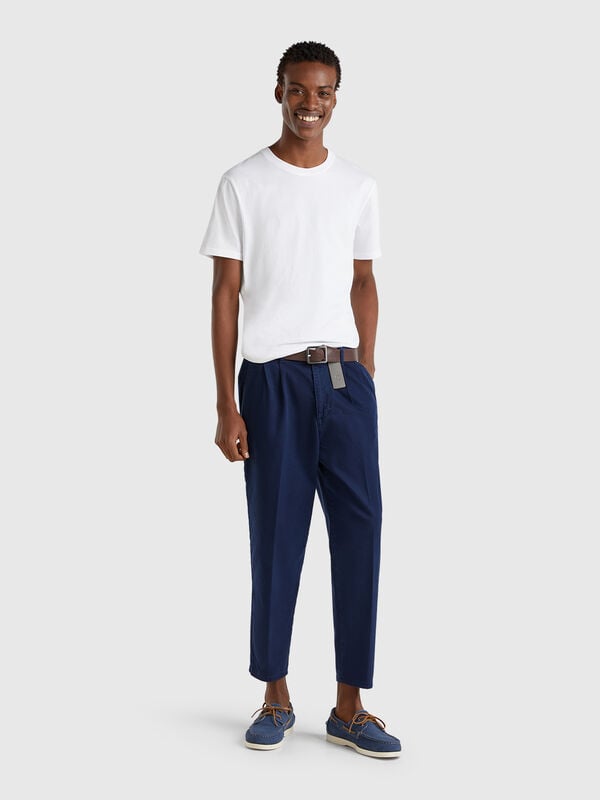 Chinos de algodón elástico Hombre