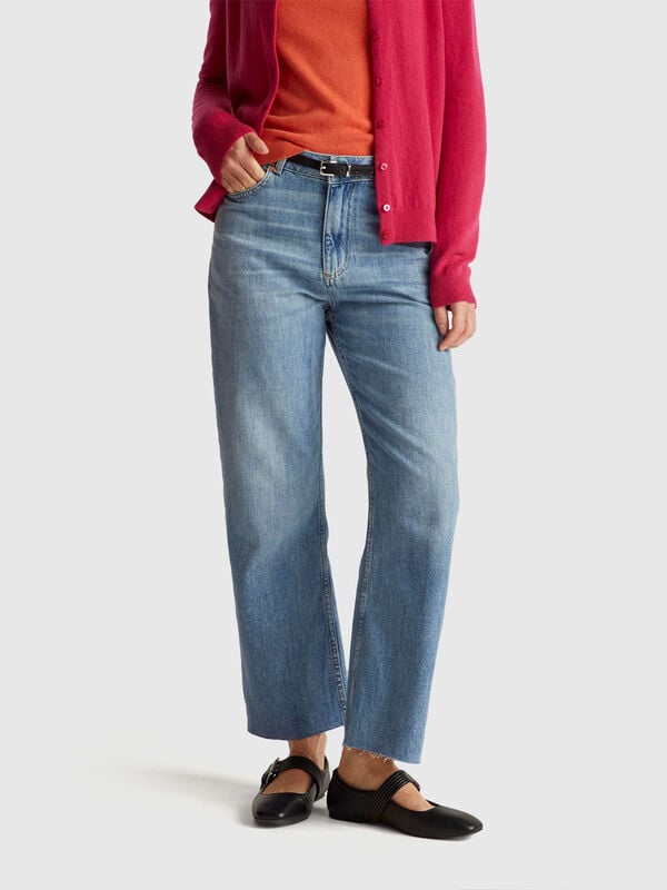 Vaqueros cropped de corte daddy Mujer