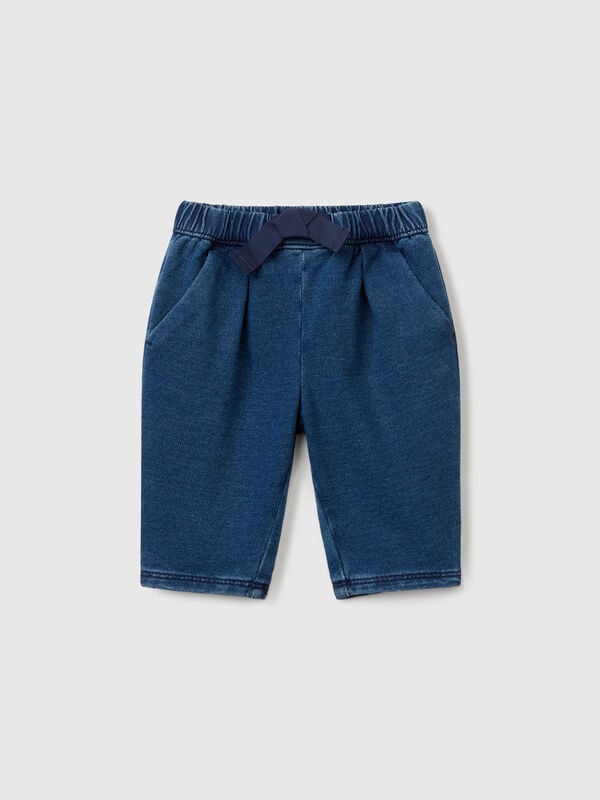 Pantalón con cordón efecto denim Recién nacidos