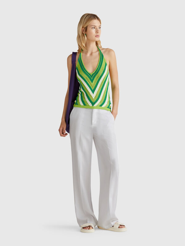 Pantalón puro lyocell Mujer