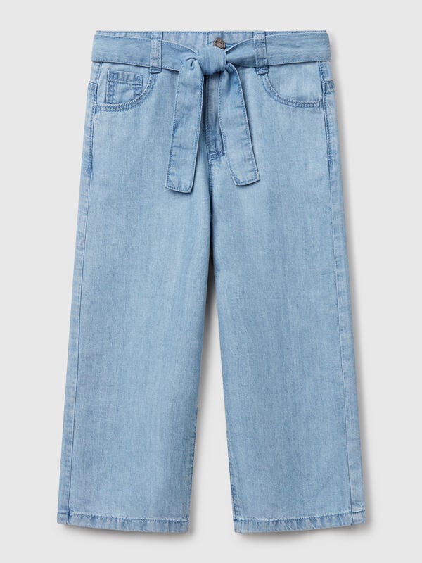 Pantalón ancho con cinturón Niña