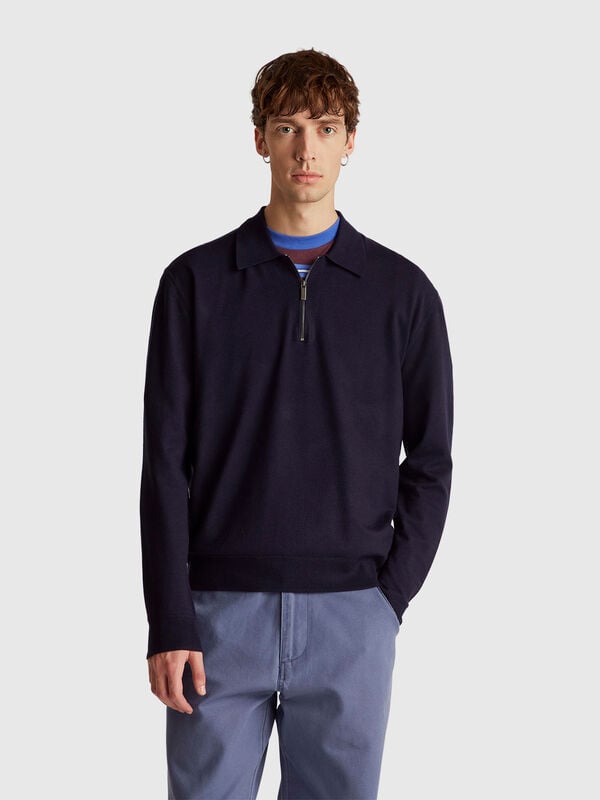 Polo de punto en mezcla de viscosa Hombre