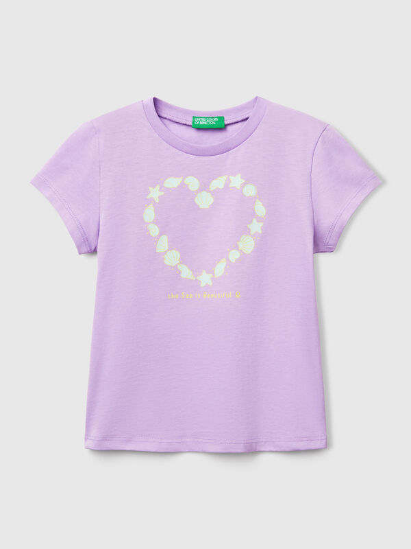 Camiseta con estampado flúor Niña