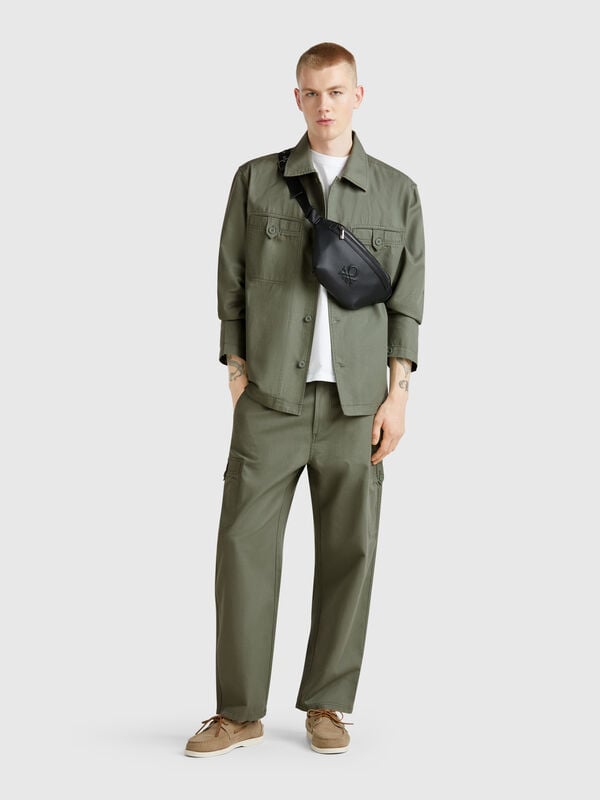 Pantalón cargo mezcla de lino Hombre