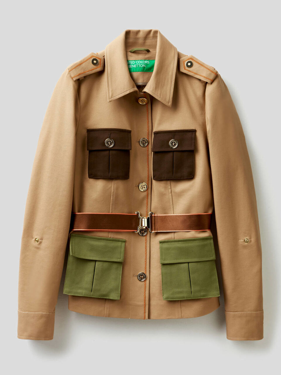Chaqueta sahariana de algodón elástico image number 1
