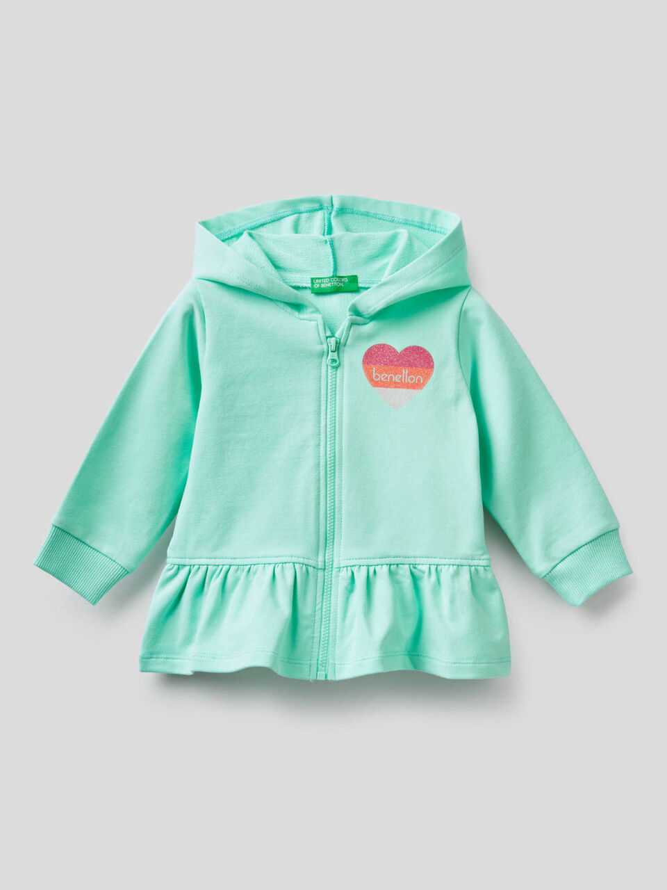 Sudadera con volante y capucha image number 1