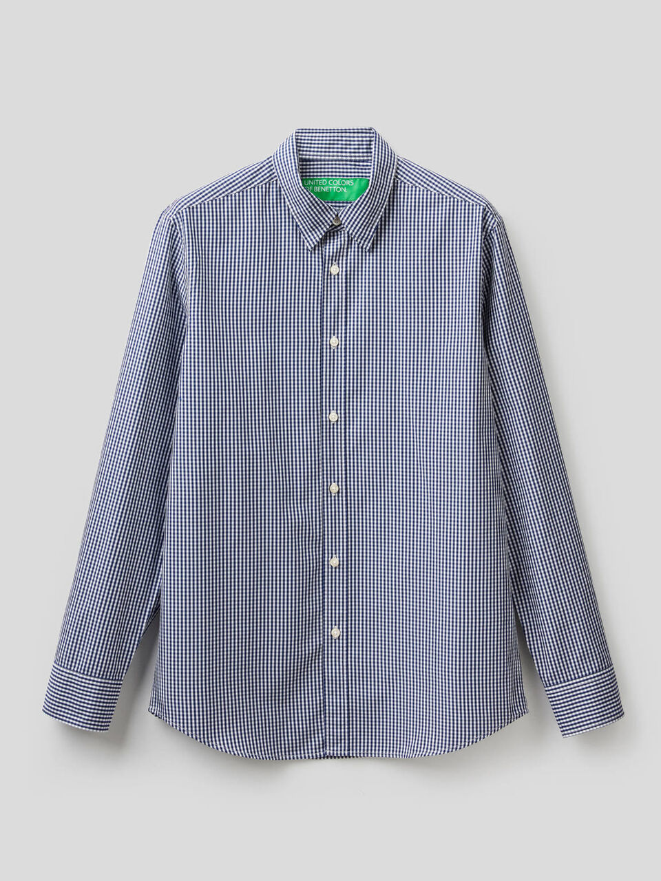 Camisa slim fit de algodón teñida en hilo image number 1