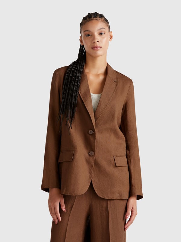 Blazer de puro lino Mujer