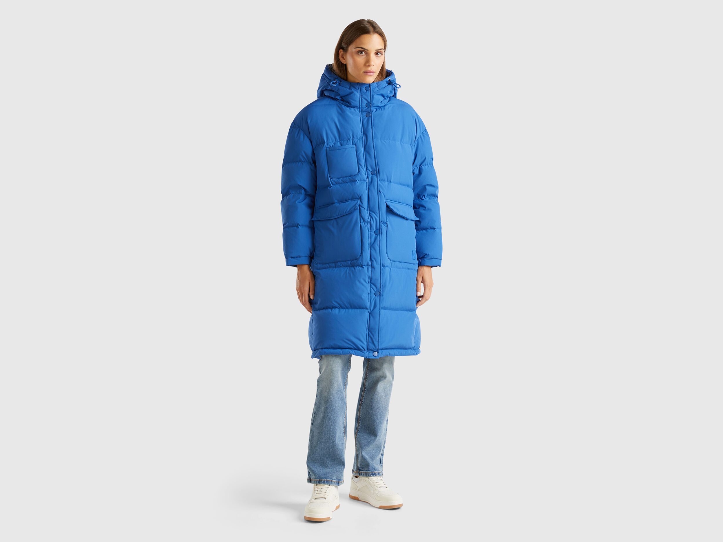 Plumon azul mujer sales