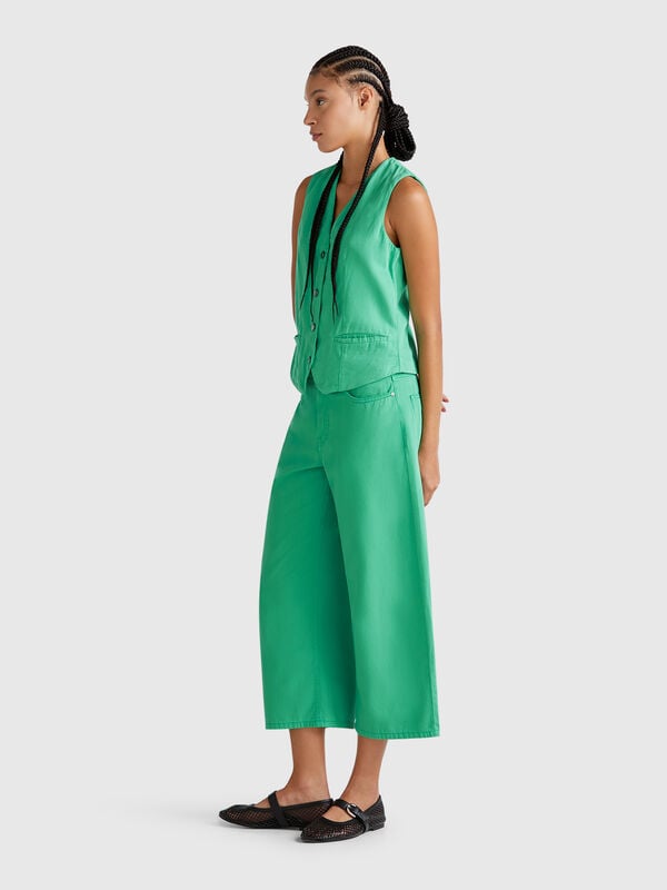 Pantalón cinco bolsillos verde Mujer