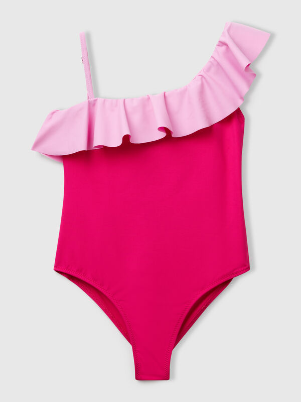 Bañador de una pieza con volantes. Niña
