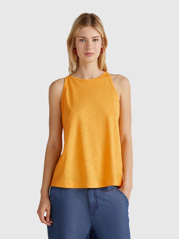 Camiseta sin mangas con cuello halter Mujer