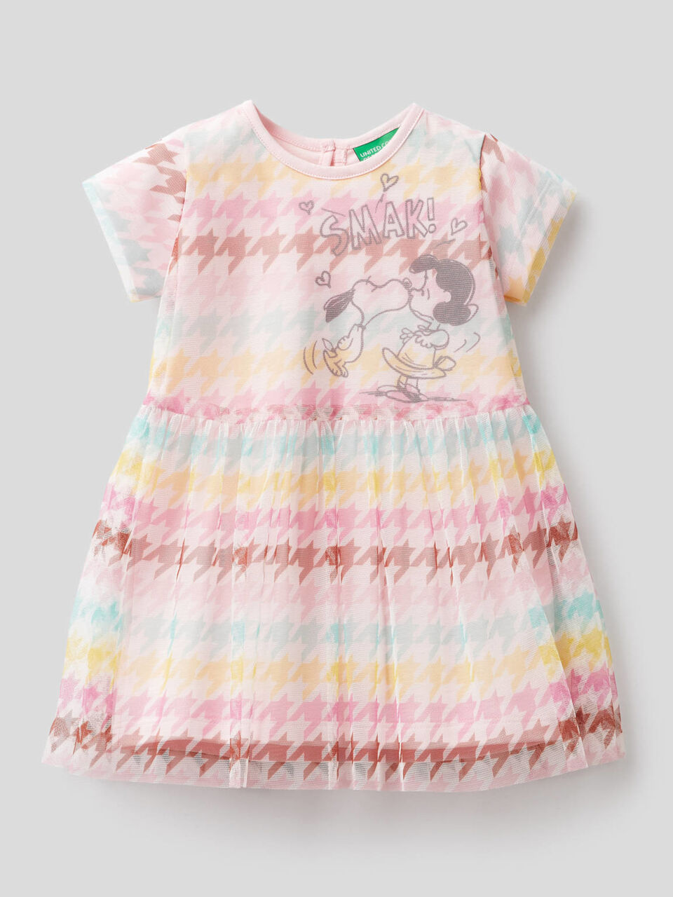 Vestido de pata de gallo con estampado de los Peanuts image number null